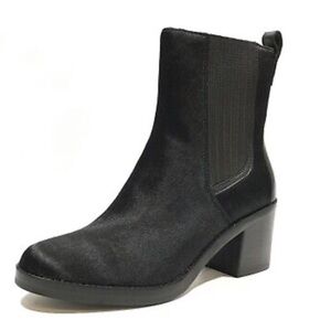 Ugg Camden Cow Hair Exotic Chelsea Ankle Boots Booties Block Heel Black Size 10